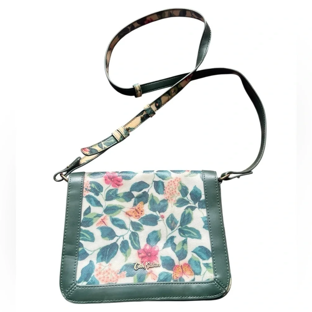 Cath Kidston Green Garden Floral Print Crossbody Purse - Picture 1 of 5